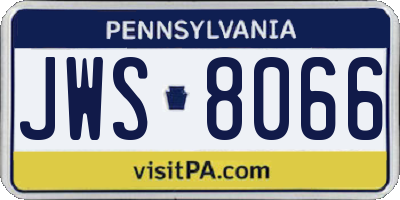 PA license plate JWS8066
