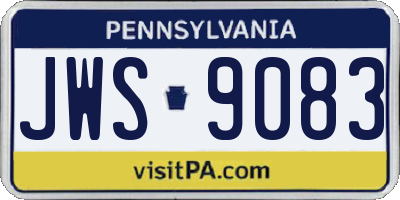 PA license plate JWS9083