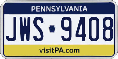 PA license plate JWS9408