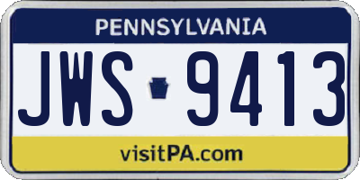 PA license plate JWS9413