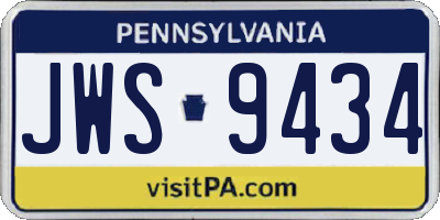 PA license plate JWS9434
