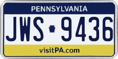PA license plate JWS9436