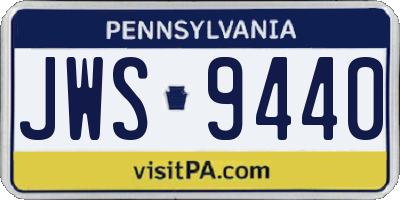 PA license plate JWS9440