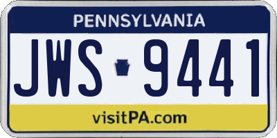PA license plate JWS9441