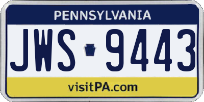 PA license plate JWS9443