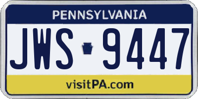 PA license plate JWS9447