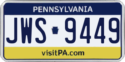 PA license plate JWS9449