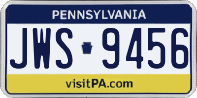 PA license plate JWS9456