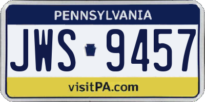 PA license plate JWS9457