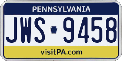 PA license plate JWS9458