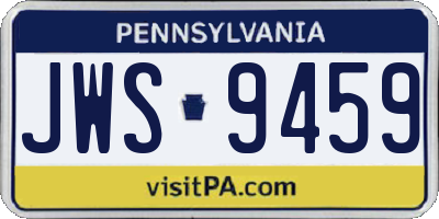 PA license plate JWS9459