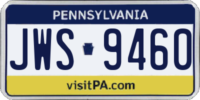 PA license plate JWS9460