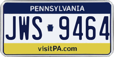 PA license plate JWS9464