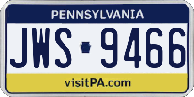PA license plate JWS9466