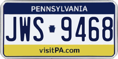 PA license plate JWS9468