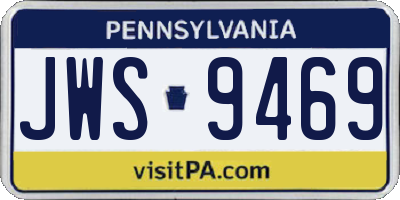 PA license plate JWS9469