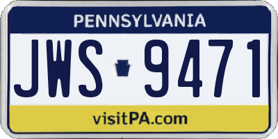 PA license plate JWS9471