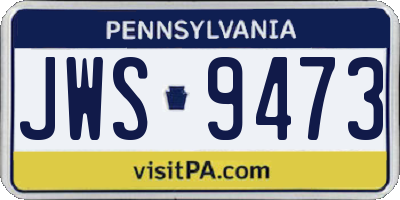 PA license plate JWS9473