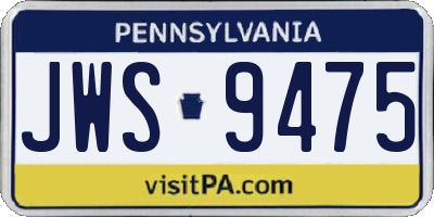 PA license plate JWS9475