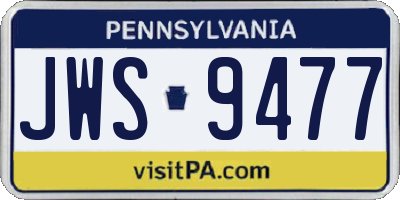 PA license plate JWS9477