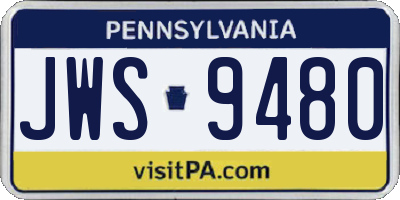PA license plate JWS9480