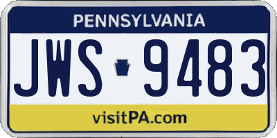 PA license plate JWS9483