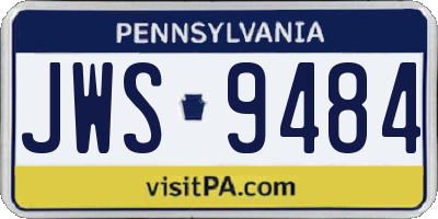 PA license plate JWS9484