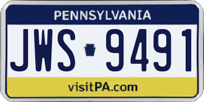PA license plate JWS9491