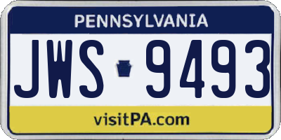 PA license plate JWS9493