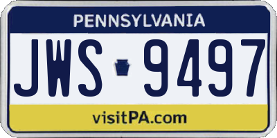 PA license plate JWS9497