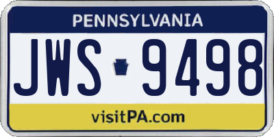 PA license plate JWS9498