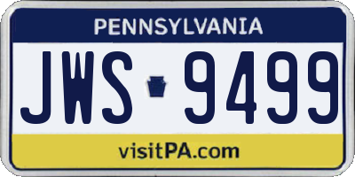 PA license plate JWS9499