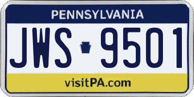 PA license plate JWS9501