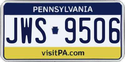 PA license plate JWS9506