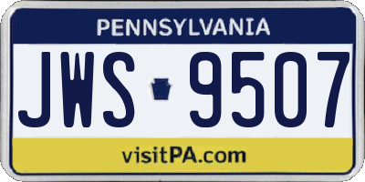 PA license plate JWS9507