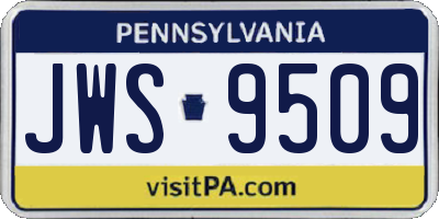 PA license plate JWS9509