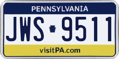 PA license plate JWS9511