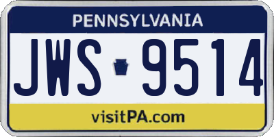 PA license plate JWS9514