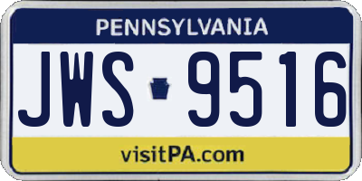PA license plate JWS9516