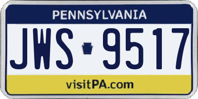 PA license plate JWS9517
