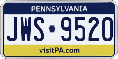 PA license plate JWS9520