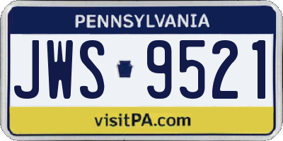 PA license plate JWS9521