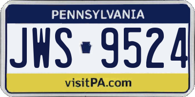 PA license plate JWS9524