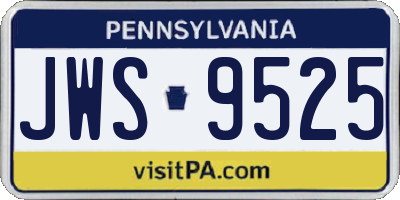 PA license plate JWS9525