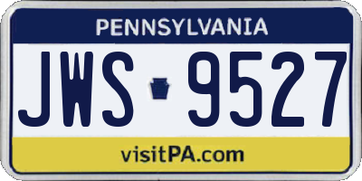 PA license plate JWS9527