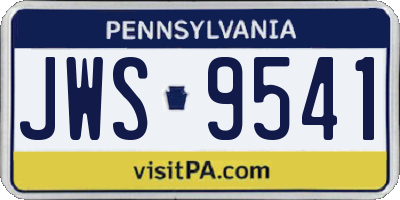 PA license plate JWS9541