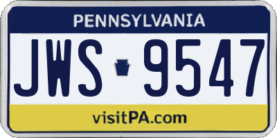 PA license plate JWS9547
