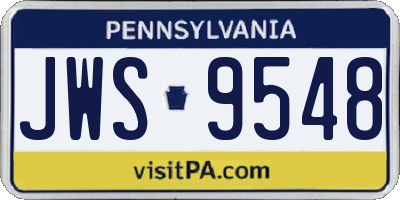 PA license plate JWS9548