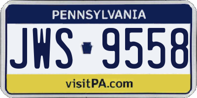 PA license plate JWS9558