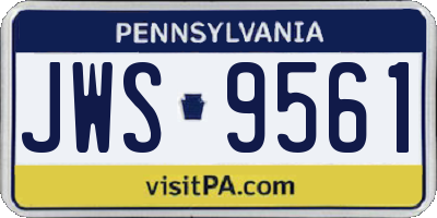 PA license plate JWS9561